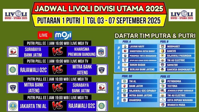 Jadwal Lengkap Pertandingan Livoli Divisi Utama 2025 Jadwal Lengkap Livoli Divisi Utama 2025